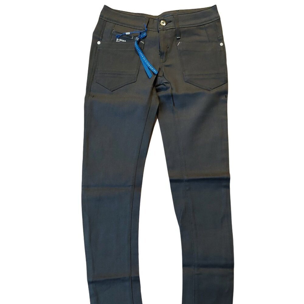 Retro Vintage G-Star Low-T Skinny Comfort Stone Grey Denim Jeans Sz 26 NWT